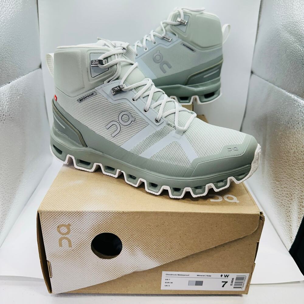 On Running Cloudrock Waterproof 'Mineral | Kelp' Hiking Boots | Women's Size 7